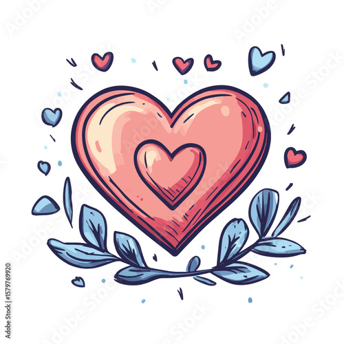 Letter of love, vector style simple color