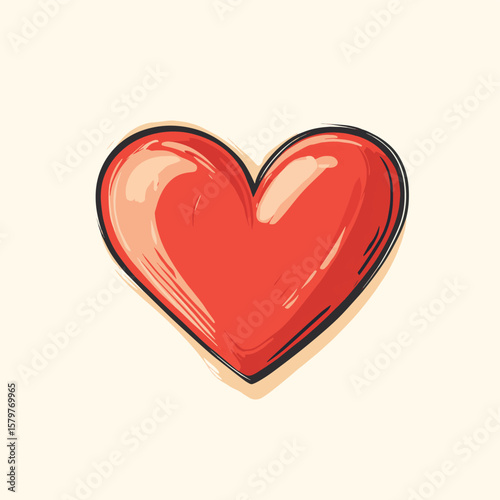 Letter of love, vector style simple color