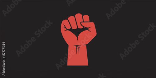Powerful Raised Fist Vector Illustration