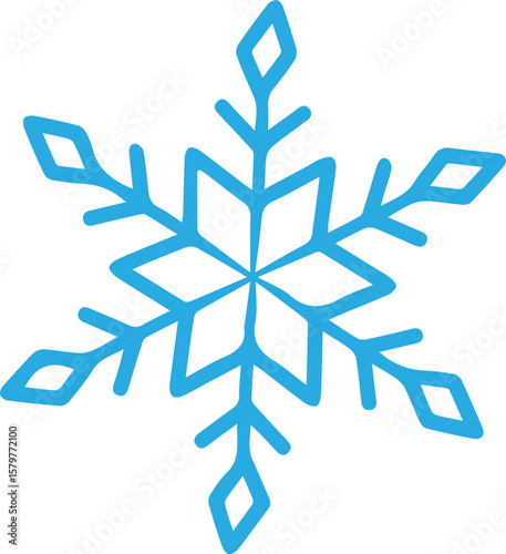 blue snowflake on white background