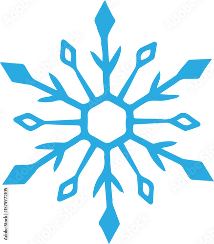blue snowflake on white background