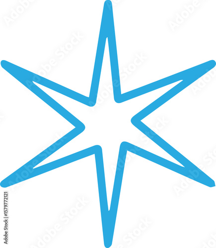 blue star on white background