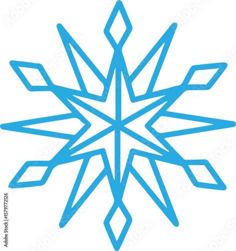 blue snowflake isolated on white