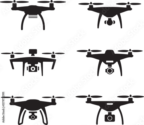 Quadcopter Drone Silhouette Design"

"Flying Drone with Camera Vector"

"Modern Tech Drone Icon Clipart"

"Remote-Control Drone in Sky"

"Futuristic Drone Top View Silhouette"

