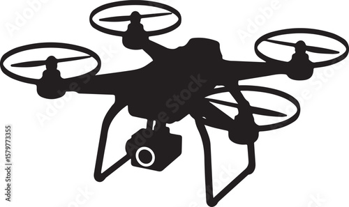 Quadcopter Drone Silhouette Design"

"Flying Drone with Camera Vector"

"Modern Tech Drone Icon Clipart"

"Remote-Control Drone in Sky"

"Futuristic Drone Top View Silhouette"

