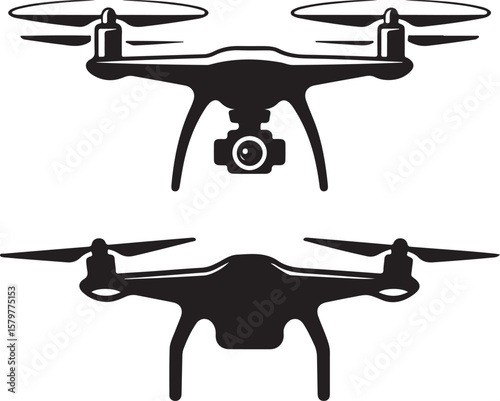 Quadcopter Drone Silhouette Design"

"Flying Drone with Camera Vector"

"Modern Tech Drone Icon Clipart"

"Remote-Control Drone in Sky"

"Futuristic Drone Top View Silhouette"

