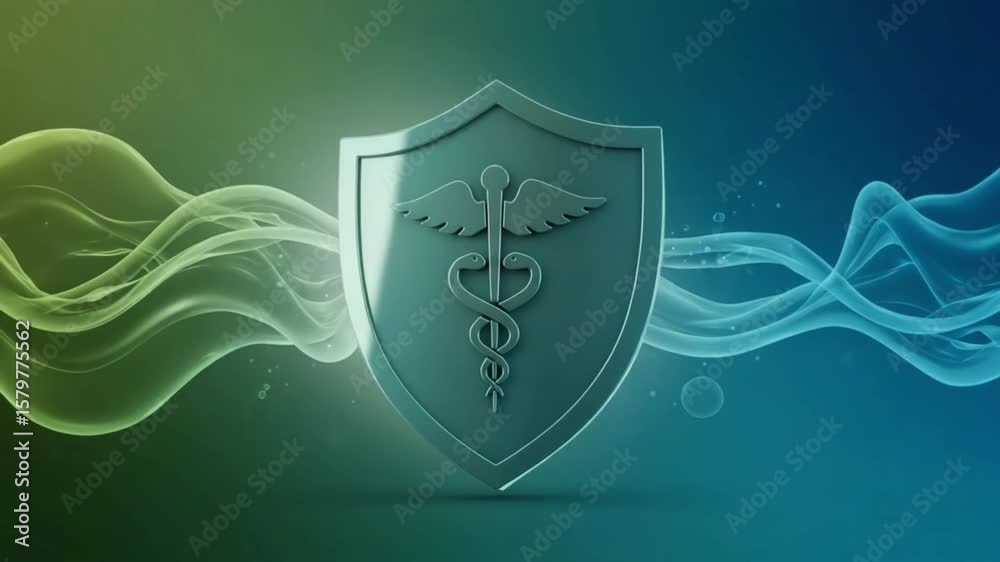 Medical Shield with Abstract Background