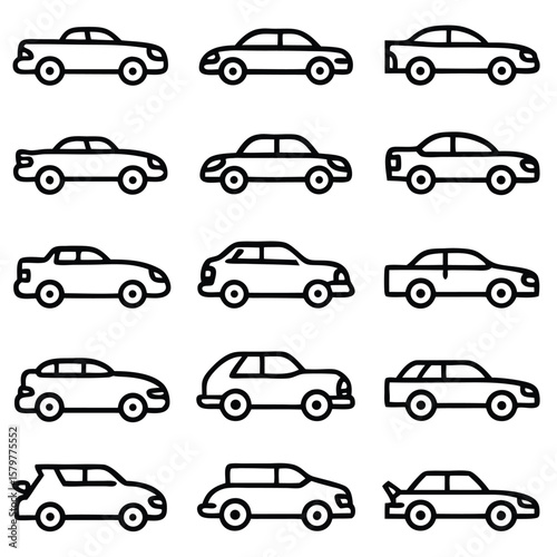 Diverse automobile outlines vehicle transport