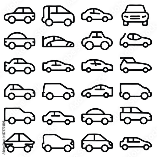 Various vehicle outlines automobile transport