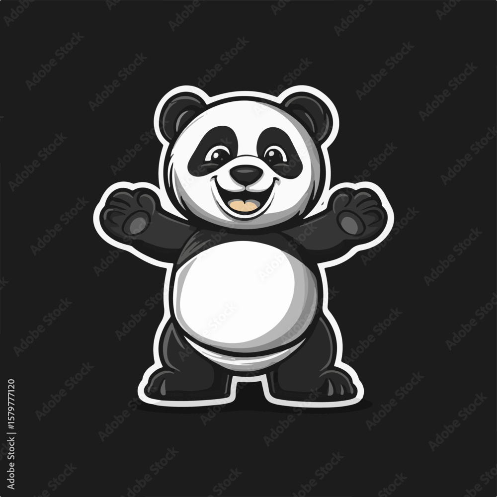 Naklejka premium Cheerful Panda Character A High-Resolution Vector Illustration with a Charming Design
