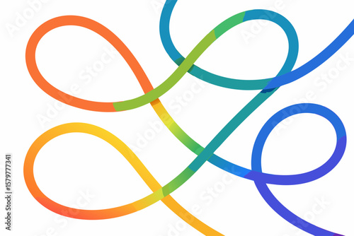 Abstract colorful lines graphic design on a white background seamless pattern