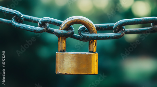 A rusty lock is hanging from a door. The lock is old and rusted, and it is hanging from the door