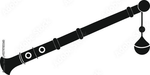 Black and White Silhouette of a Water Pipe