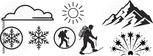 Winter Adventure Icons Set