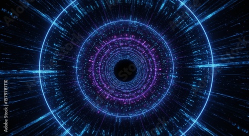 Abstract futuristic glowing tunnel