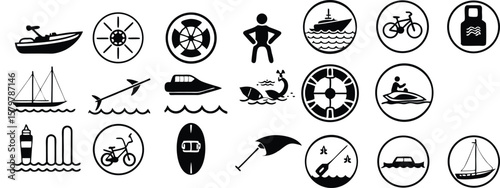 Water Sports and Boating Icons