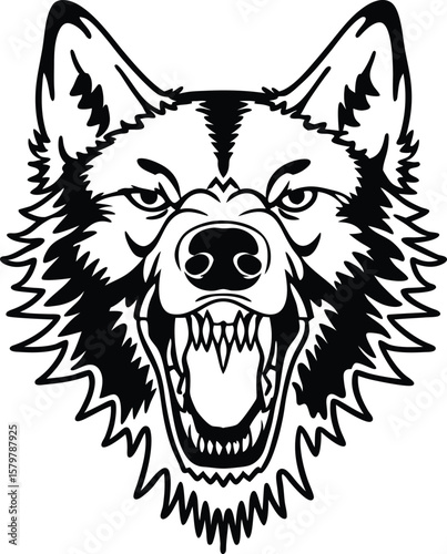 Angry Wolf Head Graphic Design