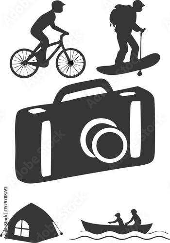 Outdoor Adventure Activities Silhouettes