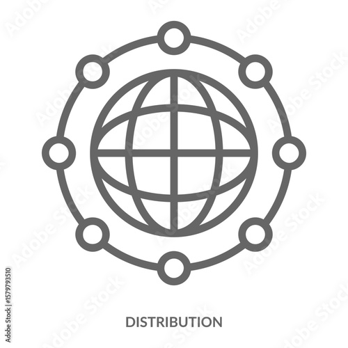Distribution Icon Line Style. Design Vector Illustration