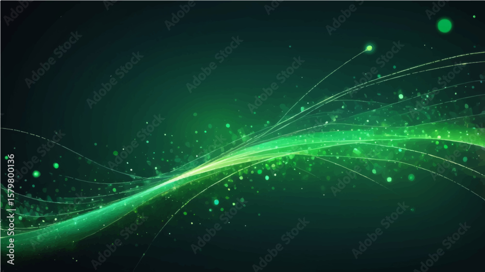 Fototapeta premium abstract Glowing green and blue abstract background with smoky texture and flowing light patterns