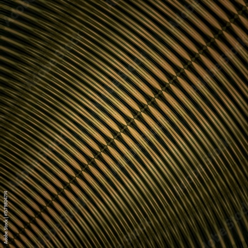 Abstract brass and gold metal stripes with a steel texture