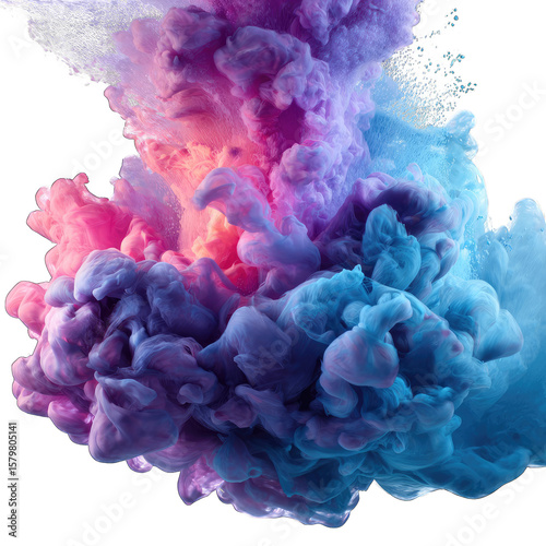 Abstract ink explosion, swirling colors (1)