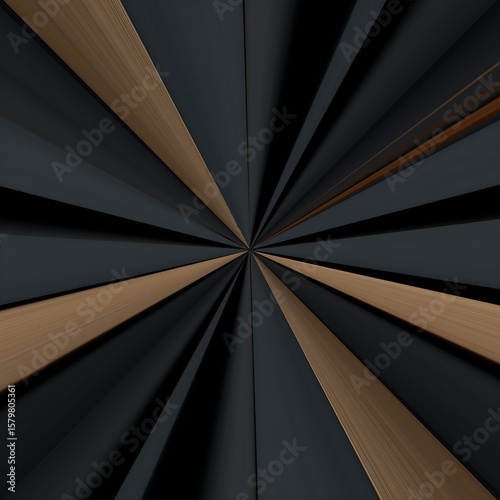 Black and gold abstract geometric sunburst pattern modern minimalist backdrop for business 