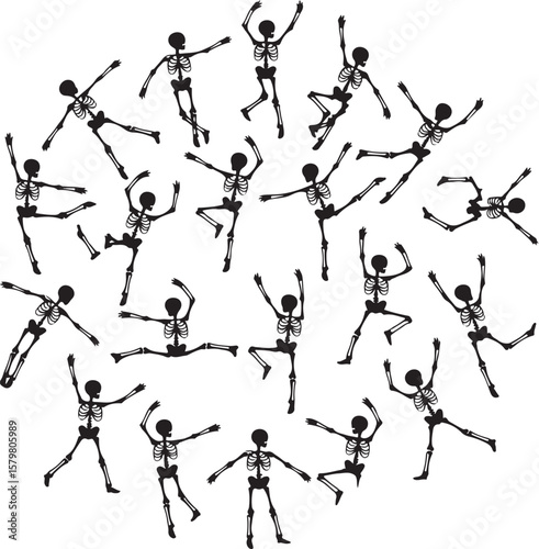 Wallpaper Mural Funny Dancing Skeleton Silhouette Vector Illustration

Spooky Halloween Skeleton in Dynamic Dance Pose

Dancing Bones Silhouette for Halloween Party Design

Creepy Cartoon Skeleton Vector in Motion

H Torontodigital.ca