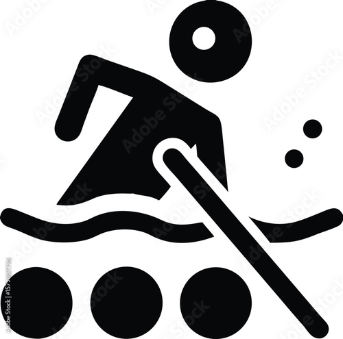 Rowing icon. representing water sports activity