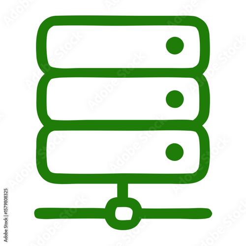 Outline Minimalist Data Server Database Storage System Icon Illustration