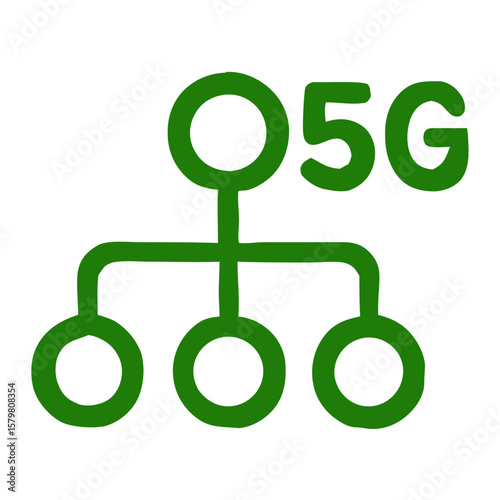 Simple Line Connection 5G Network Technology Node Icon Design Illustration