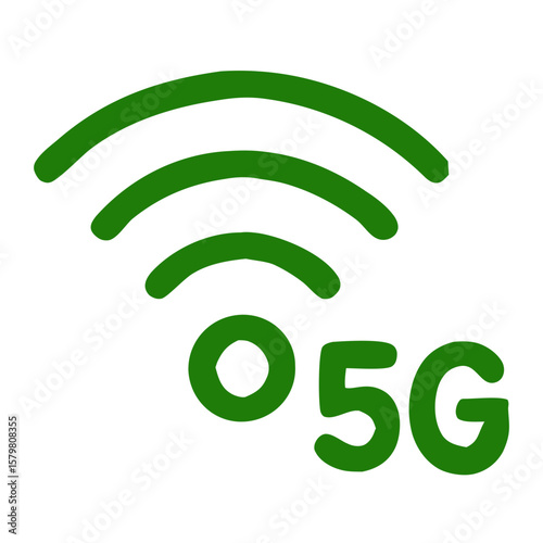 Simple Line Drawing 5G Technology Wireless Connection Signal Icon Symbol