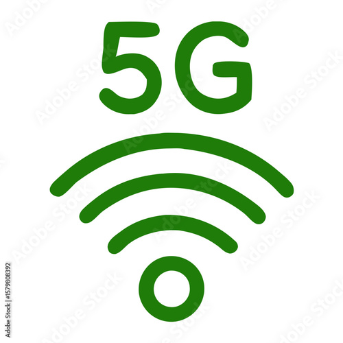 Simple Lineart 5G Network Technology Wave Icon Symbol Illustration