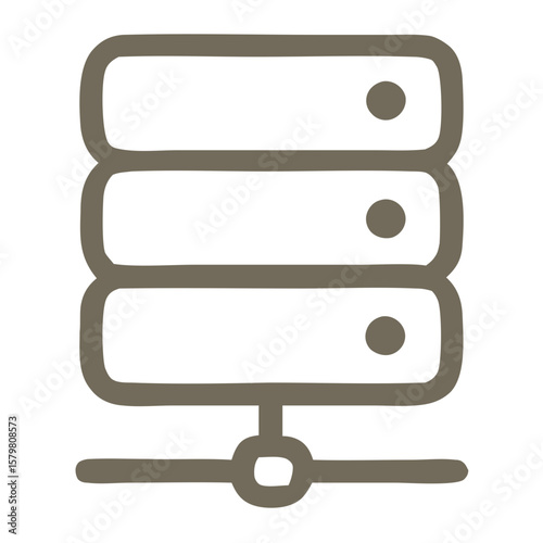 Outline Minimalist Data Server Database Storage System Icon Illustration