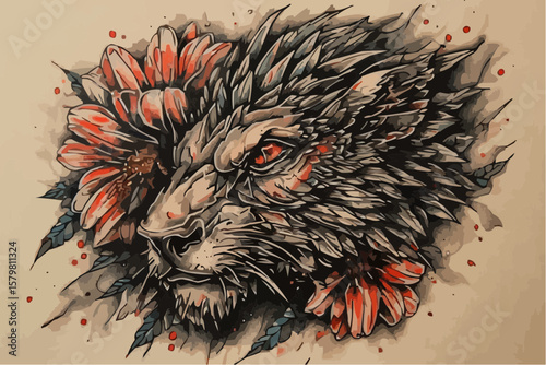 Tattoo loin head 