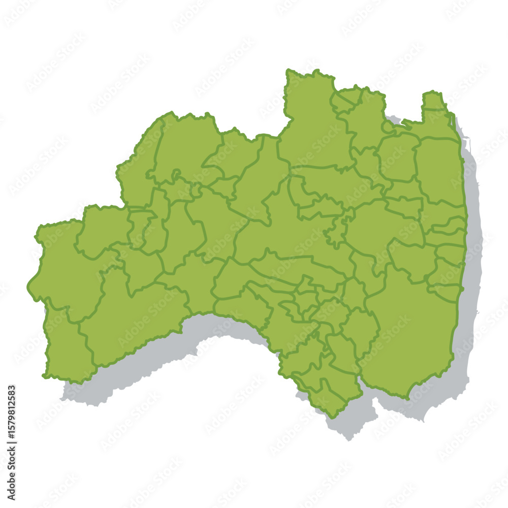 Obraz premium 福島 日本 地図 シルエット アイコン