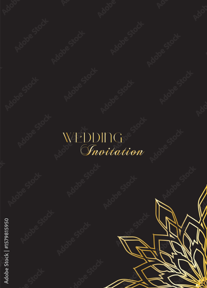 Obraz premium The Gold Mandala Wedding Iinvitation Card