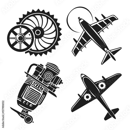 Airplane engine propeller turbine propeller gear jet engine