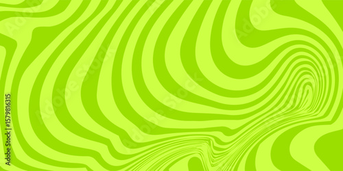 Abstract green background with hypnotic wavy lines pattern. Fresh and natural background EPS 10