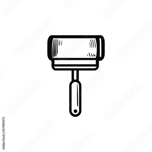 Handcrafted Linocut Rubber Stamp with Handle, Carving Block, Tool on White