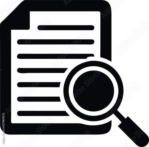 Document review concept magnifying glass icon