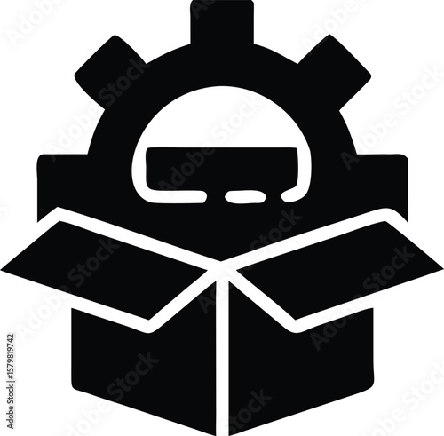 Gear box icon, process and operations  icon