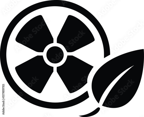 Green energy symbol eco friendly nuclear power icon