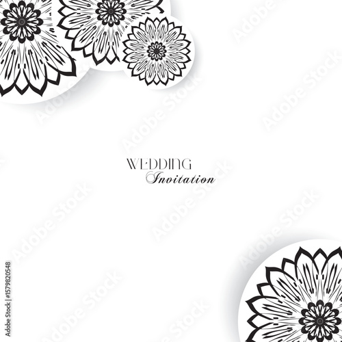 Elegant Black and White Wedding Iinvitation Card