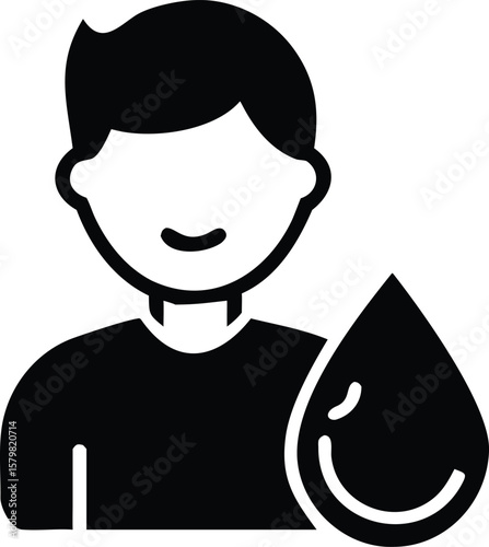 Person with blood donation ico