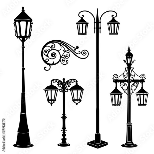 Ornate street lamps and lampposts street lights vintage