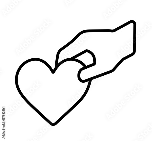 Heart in hand. Giving heart logo template for transplant ,organ, donation, charity, health, voluntary, nonprofit organization, isolated on white background, vector
