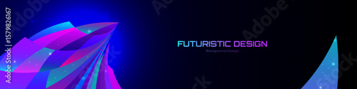 Sleek futuristic waves blend with neon colors, creating a vibrant and dynamic tech background