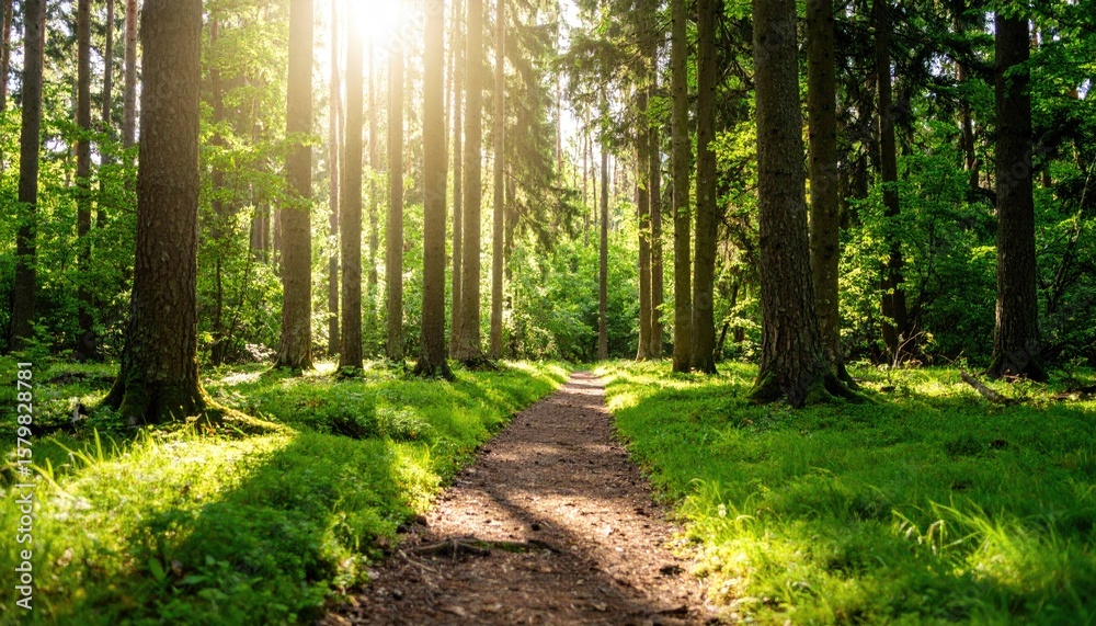 Fototapeta premium Sunny forest path (1)