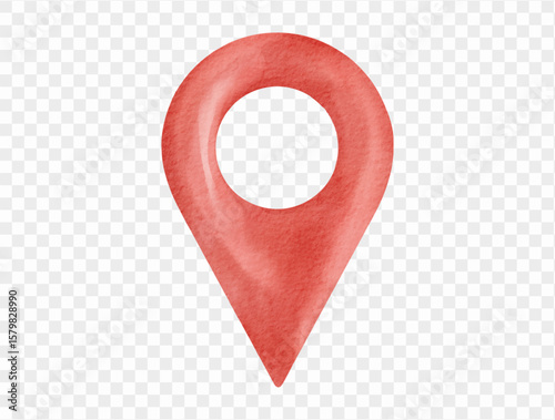 Map location pin watercolor illustration for travel theme vector.